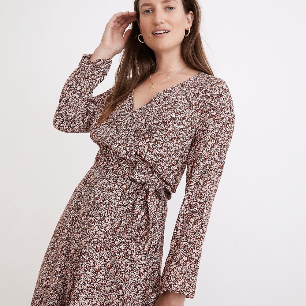 NWT Madewell Tie-Front Wrap Top in Cottage Garden